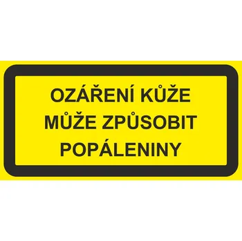 Značení Ozáření kůže může způsobit popáleniny samolepící vinylová fólie 52 x 105 mm