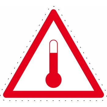 Značení Zvýšená teplota látky samolepící vinylová fólie 250x250 mm