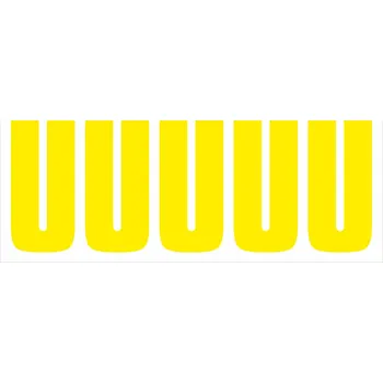 Papír Samolepicí U žlutá samolepící vinylová fólie velikost znaku 200 mm