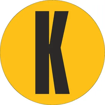 Samolepící etiketa Podlahové písmeno - K podlahové samolepky průměr 200 mm