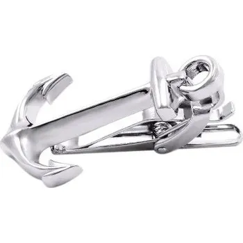 Spona na kravatu Spona na kravatu kotva pro jachtaře, námořníky Stříbrná Malá