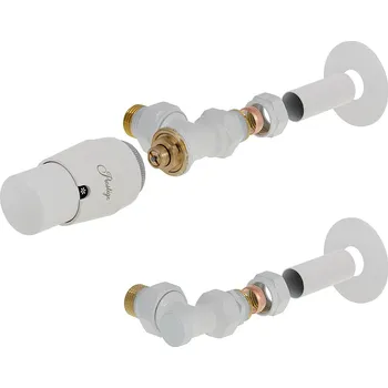 Ventil Vario Term Připojovací sada termostatického ventilu Elegant, stranové rohové připojení Barva: Bílá (RAL 9003), Svěrné spojky: 2x PEX-AL-PEX 16x2 mm