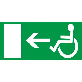 Únikový východ bezbariérový vlevo samolepící vinylová fólie 200 x 100 mm