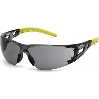 ochranné brýle Pyramex Fyxate ESGL10220ST, ochranné brýle, nemlživé, šedé brýle, obruba šedo-citronová