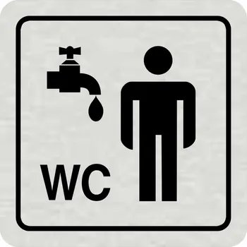 Samolepící etiketa Piktogram - WC muži, umývárna