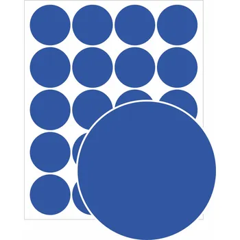 Samolepící etiketa Samolepící kolečko - modré čisté samolepící vinylová fólie 35 mm - 20 ks