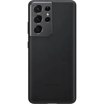 Pouzdro na mobilní telefon Samsung Leather Cover pro Samsung Galaxy S21 Ultra černé
