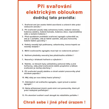Při svařování el. obloukem dodržuj tyto pravidla plast 0,5mm A4 (297 x 210 mm)