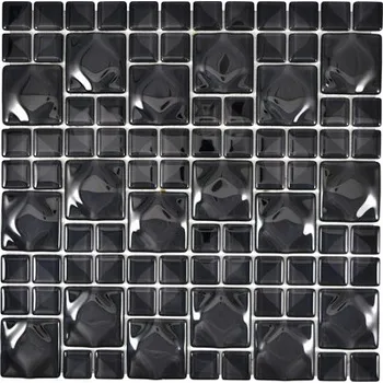 Obklad Skleněná mozaika WAVY 05 30x30 cm černá