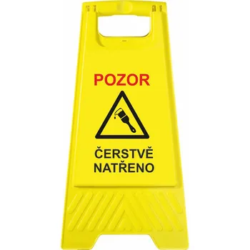 Oboustranná výstražná tabule - Pozor čerstvě natřeno oboustranná tabule plast 600x300x30 mm