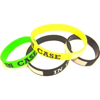Náramek Silikonový náramek s potiskem In case ...k popsání Zelená 202 mm