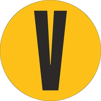 Samolepící etiketa Podlahové písmeno - V podlahové samolepky průměr 200 mm