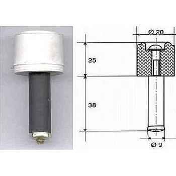 Zarážka dveří D=20 válec - BÍLÁ