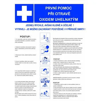 Pravidla první pomoci První pomoc při otravě oxidem uhelnatým plast 0,5mm A3 (420 x 297 mm)