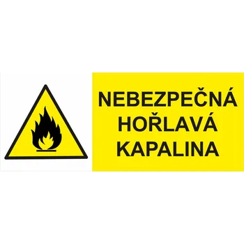 Nebezpečná hořlavá kapalina samolepící vinylová fólie 210x70 mm