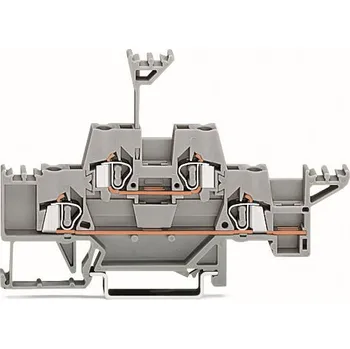 modulární přístroj a rozvaděč WAGO Svorka 280-543 dvoupatrová průchozí, s dodatečným příčným můstkovým propojením na prvním patře, šedá 280-543