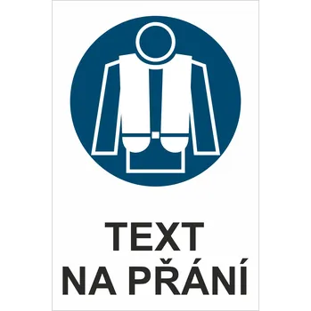 Značení Záchranná vesta - Váš text samolepící PVC fólie 400 x 300 mm