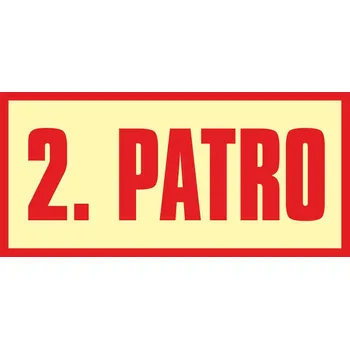 Značení poschodí - 2. patro fotoluminscenční plast 200 x 100 mm