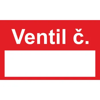 Ventil číslo - červená samolepící vinylová fólie 50 x 30 mm - 12 ks