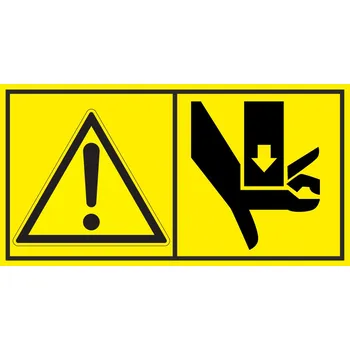 Výstraha - Nebezpečí zmáčknutí ruky shora samolepící vinylová fólie 88 x 168 mm