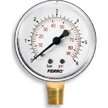 Novaservis Instalatérský program - Manometr 63 mm 1/4" radiální, 0-6 bar M6306R