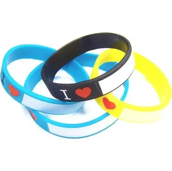 Náramek Silikonový náramek s potiskem I love ... Černá 160 mm