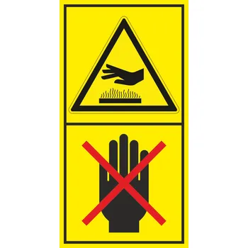 Pozor horký povrch - Nedotýkej se samolepící vinylová fólie 85 x 45 mm