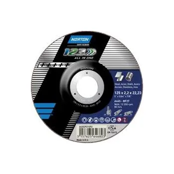 Brusný kotouč NORTON-CLIPPER NORTON ALL in 1 Řezný, brusný a leštící kotouč v jednom TVAR 27 Varianta: 115 2,2x22,23 A 46 S