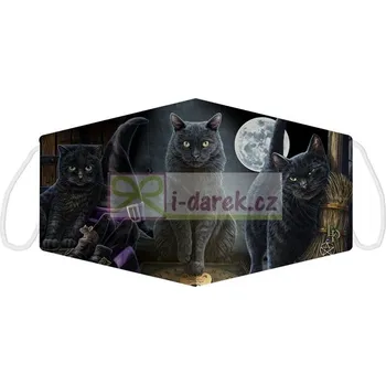 Žertovný předmět Velká rouška malovaná - Černé kočky za svitu měsíce