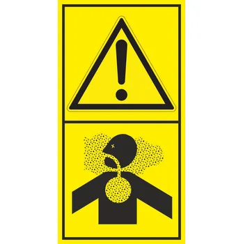 Výstraha - nadýchání nebezpečných výparů samolepící vinylová fólie 85 x 45 mm