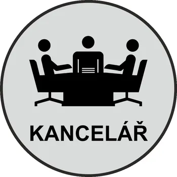 Samolepící etiketa Kancelář - stříbrná mat samolepící vinylová fólie 90x90 mm