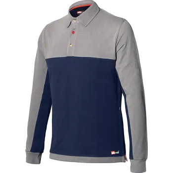 Pánská košile Industrial Starter | ISSA Polokošile STRETCH s dlouhým rukávem 8776 - 3XL / modro/černá