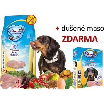 Krmivo pro psa RENSKE HOLISTIC DOG ADULT KUŘECÍ 12kg + DUŠENÉ MASO V PÁŘE 395G DÁREK ZDARMA