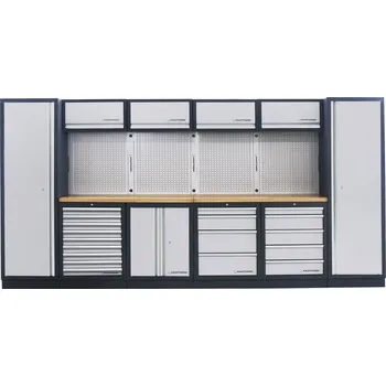 Dílenský stůl KRAFTWERKTOOLS BEST OF KW: MOBILIO - pracovní stěna 3920 x 458 x 2000mm Multiplex