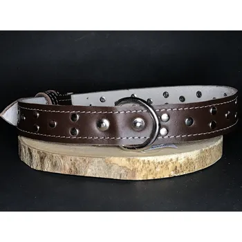 Obojek pro psa Palkar zdobený obojek z kůže hlazenice pro psy 80 cm x 30 mm hnědý (Palkar zdobený obojek z kůže hlazenice pro psy 80 cm x 30 mm hnědý)
