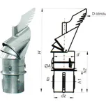 Komínová hlavice K30 do keramického komínu pr.200 (Komínová hlavice s redukcí do keramického a nerezového komína)