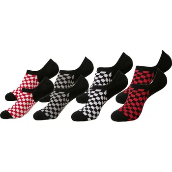 ponožky (set 4 páry) URBAN CLASSICS - Recycled Yarn Check 4-Pack - black+white+red+g