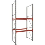 Paletový regál MULTIPAL, v x h: 3300 x 1100 mm, 2 páry nosníků 1825 mm, nosnost buňky 2200 kg, základní
