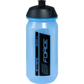 láhev FORCE STRIPE 0,5 l, transpar.modrá-černá