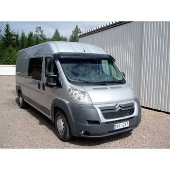 Plexi ofuk oken Sluneční clona Citroen Jumper / Fiat Ducato / Peugeot Boxer od 2007-2020 art.3063AB/komplet (kompletní clona - akrylová část s montážní sestavou)