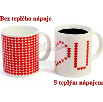 Žertovný předmět Magický hrnek srdíčko-MILUJI TĚ