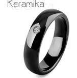 KM1010-6 Dámský keramický prsten černý, šíře 6 mm (50)