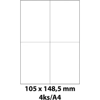 Speciální papír Print etikety Emy 105x148,5 mm, 4ks/arch, 100 archů, samolepící, zelená