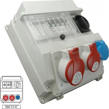 Rozvaděč Zásuvková rozvodnice ROS 7/I-41 1x1643+1x3243+1x230V, jištěná, se spínačem, IP54 (SEZ ROS 7/I-41)