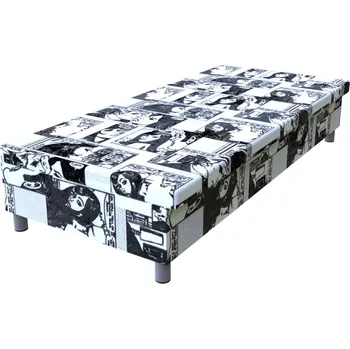 Postel Válenda Comix Black and White 200 × 80 cm molitanová na nohách