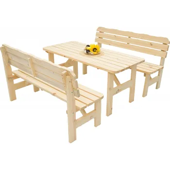 Zahradní sestava DEOKORK Masivní dřevěná zahradní sestava z borovice 1+2 dřevo 32 mm (220 cm)