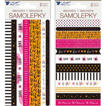 samolepka Samolepky Washi pásky s ražbou 2 archy, 17 x 9 cm III