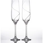 Bohemia Crystal sklenice na šumivé víno 190 ml dekor ATLANTIS, 2 ks (Ručně broušené skleničky)