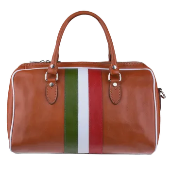 Cestovní taška NovaKabelka.cz Kožená cestovní taška Augustus Camel Tricolore