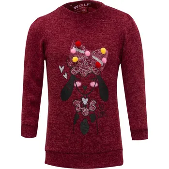 Dívčí mikina WOLF Dívčí svetřík vínový M2931 Velikost: 104